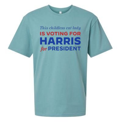 This Childless Cat Lady Is Voting Harris For President 2024 Sueded Cloud Jersey T-Shirt