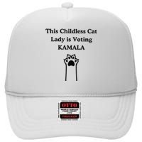 This Childless Cat Lady Is Voting Kamala High Crown Mesh Back Trucker Hat