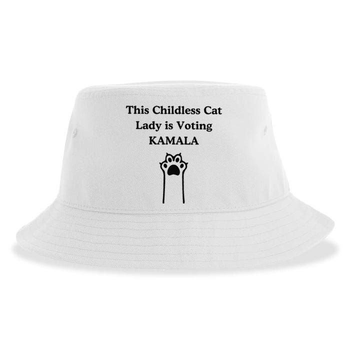 This Childless Cat Lady Is Voting Kamala Sustainable Bucket Hat