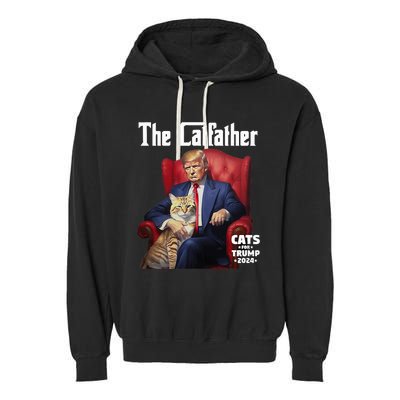 The Catfather Cat For Trump 2024 Garment-Dyed Fleece Hoodie