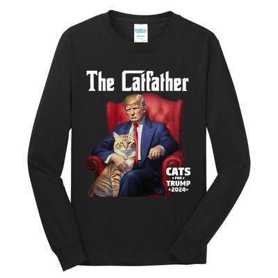 The Catfather Cat For Trump 2024 Tall Long Sleeve T-Shirt