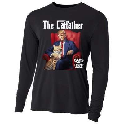 The Catfather Cat For Trump 2024 Cooling Performance Long Sleeve Crew