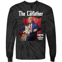 The Catfather Cat For Trump 2024 Tie-Dye Long Sleeve Shirt