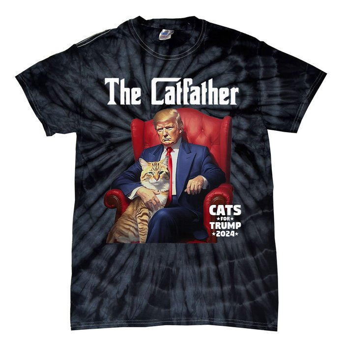 The Catfather Cat For Trump 2024 Tie-Dye T-Shirt