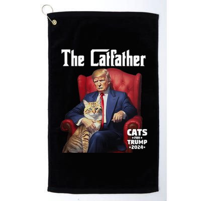 The Catfather Cat For Trump 2024 Platinum Collection Golf Towel