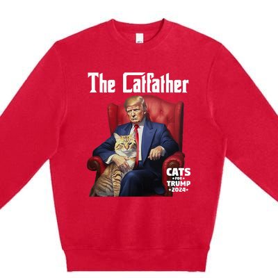 The Catfather Cat For Trump 2024 Premium Crewneck Sweatshirt