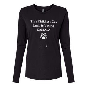 This Childless Cat Lady Is Voting Kamala Womens Cotton Relaxed Long Sleeve T-Shirt