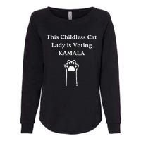 This Childless Cat Lady Is Voting Kamala Womens California Wash Sweatshirt