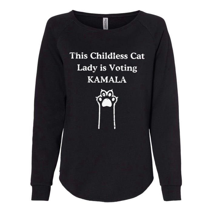 This Childless Cat Lady Is Voting Kamala Womens California Wash Sweatshirt