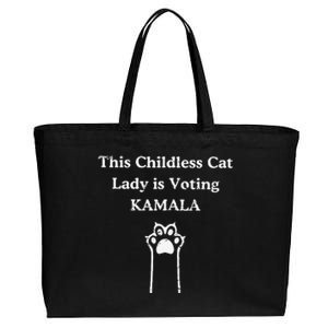 This Childless Cat Lady Is Voting Kamala Cotton Canvas Jumbo Tote