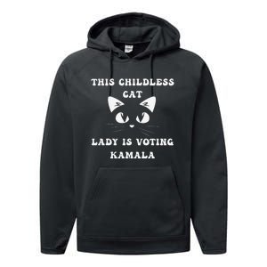 This Childless Cat Lady Is Voting Kamala Performance Fleece Hoodie