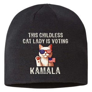 This Childless Cat Lady Is Voting Kamala 2024 Sustainable Beanie