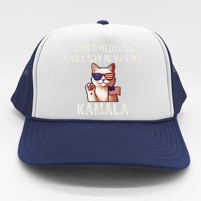 This Childless Cat Lady Is Voting Kamala 2024 Trucker Hat