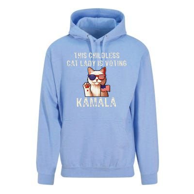 This Childless Cat Lady Is Voting Kamala 2024 Unisex Surf Hoodie