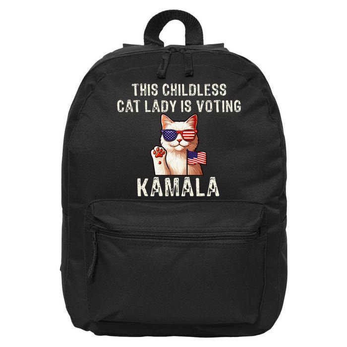 This Childless Cat Lady Is Voting Kamala 2024 16 in Basic Backpack