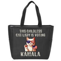 This Childless Cat Lady Is Voting Kamala 2024 Zip Tote Bag