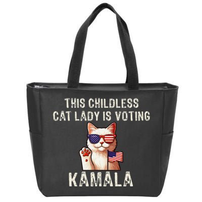 This Childless Cat Lady Is Voting Kamala 2024 Zip Tote Bag