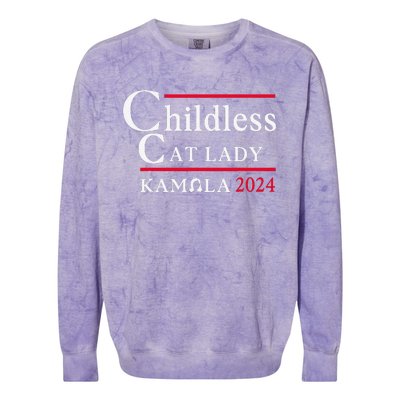 This Childless Cat Lady Is Voting Kamala Election 2024 Colorblast Crewneck Sweatshirt