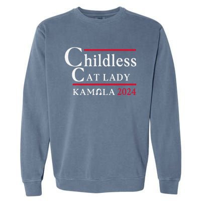 This Childless Cat Lady Is Voting Kamala Election 2024 Garment-Dyed Sweatshirt