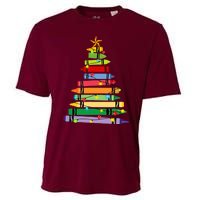 Teacher Christmas C.R.A.Y.O.N Tree Light Gifts Student Cooling Performance Crew T-Shirt