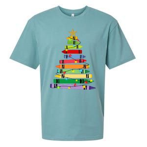 Teacher Christmas C.R.A.Y.O.N Tree Light Gifts Student Sueded Cloud Jersey T-Shirt