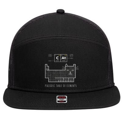 The Chemistry Cat Periodic Table Of Elements 7 Panel Mesh Trucker Snapback Hat