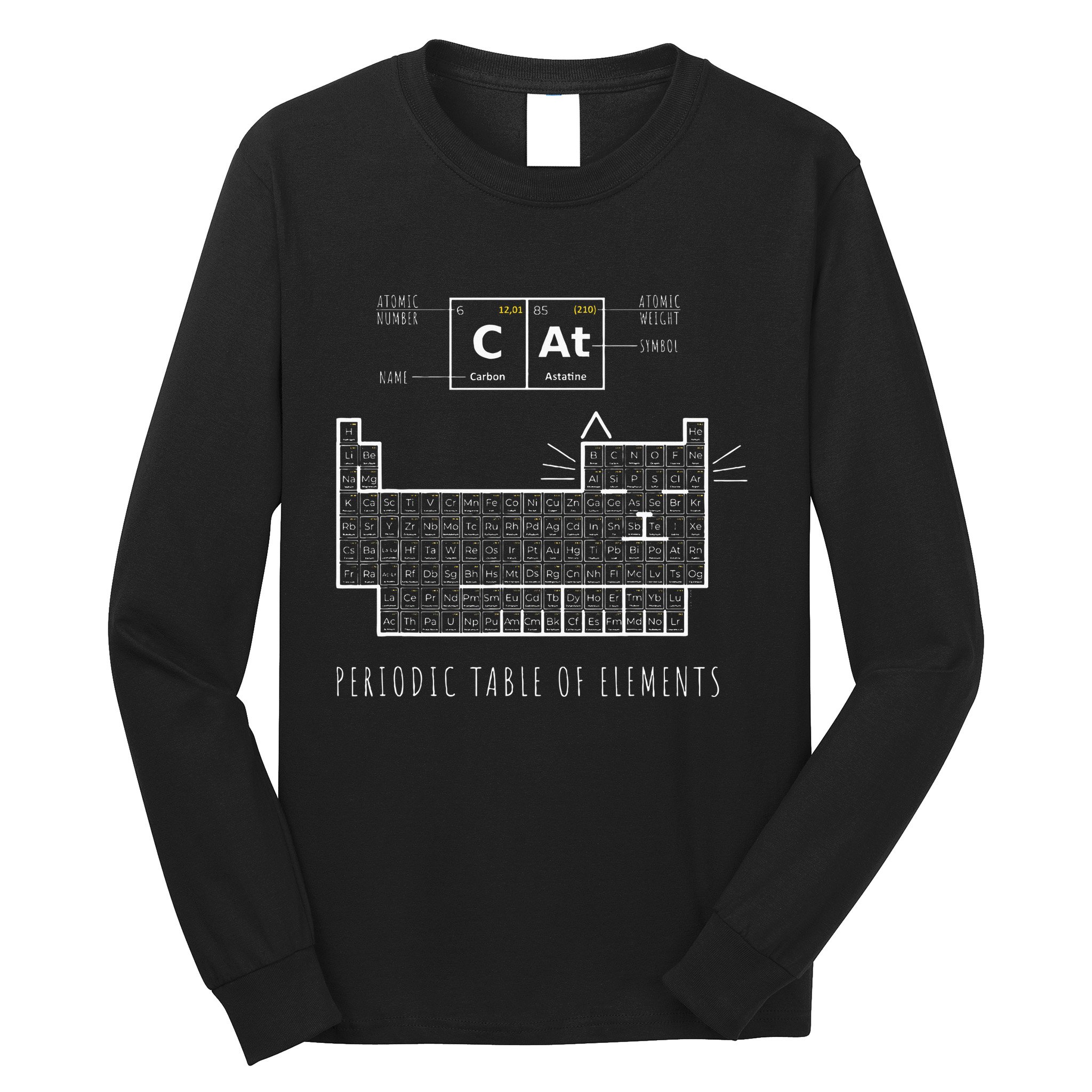 The Chemistry Cat Periodic Table Of Elements Long Sleeve Shirt