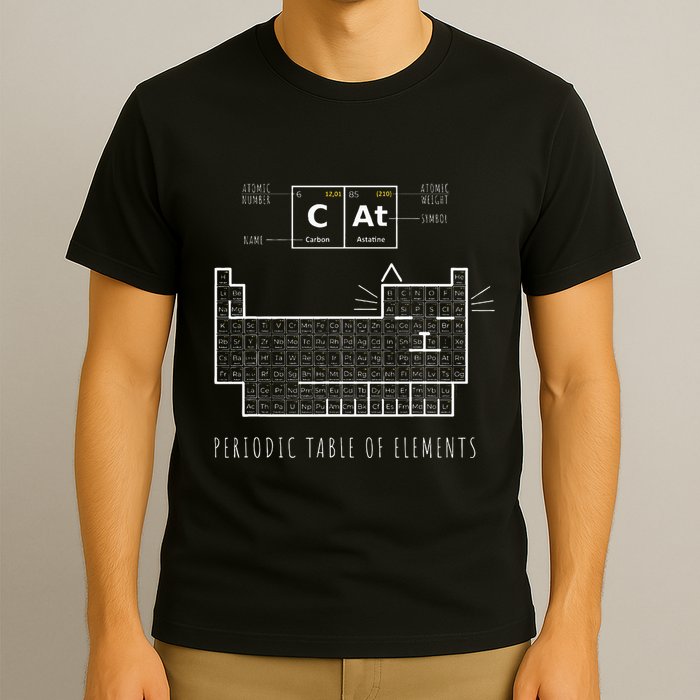 The Chemistry Cat Periodic Table Of Elements T-Shirt
