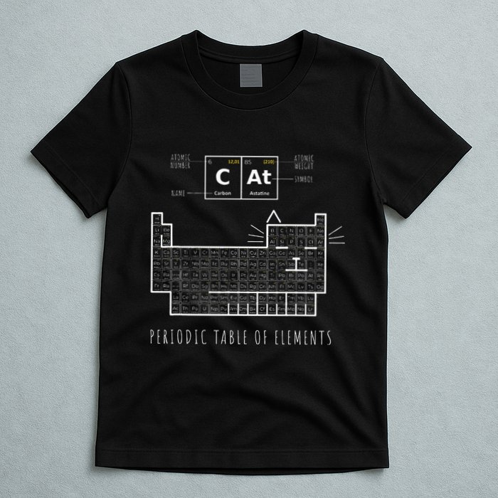 The Chemistry Cat Periodic Table Of Elements T-Shirt