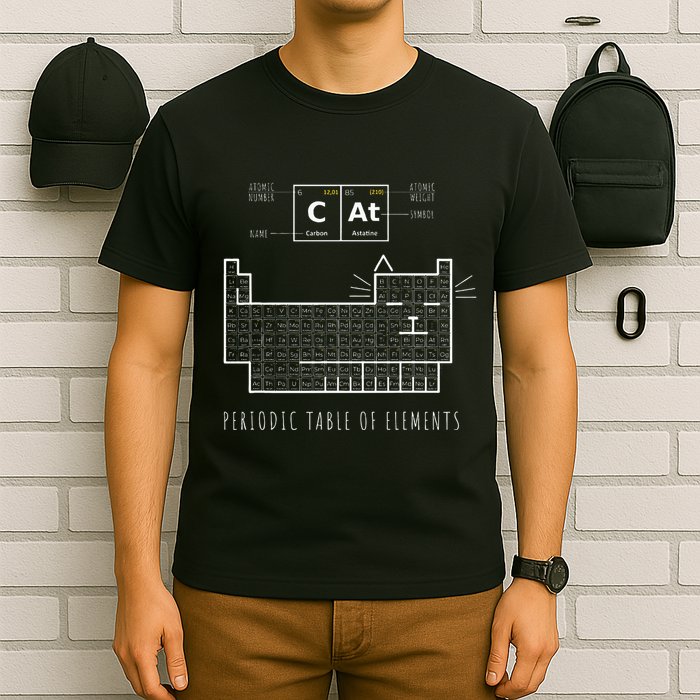 The Chemistry Cat Periodic Table Of Elements T-Shirt