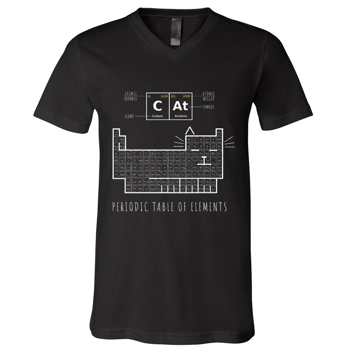 The Chemistry Cat Periodic Table Of Elements V-Neck T-Shirt