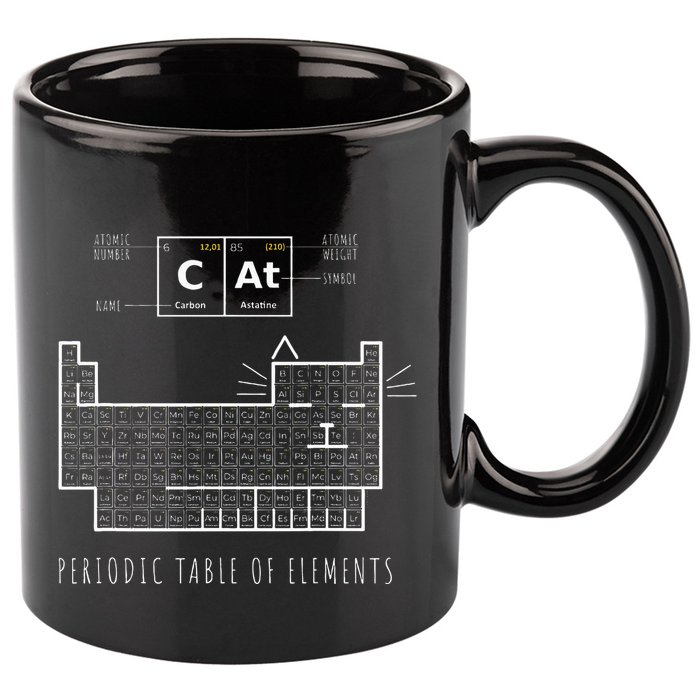 The Chemistry Cat Periodic Table Of Elements 11oz C Handle Ceramic Mug