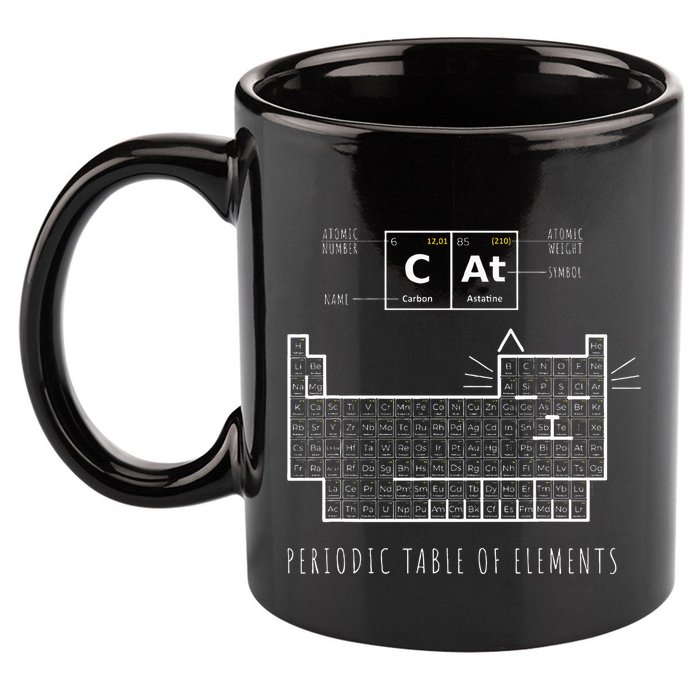 The Chemistry Cat Periodic Table Of Elements 11oz C Handle Ceramic Mug