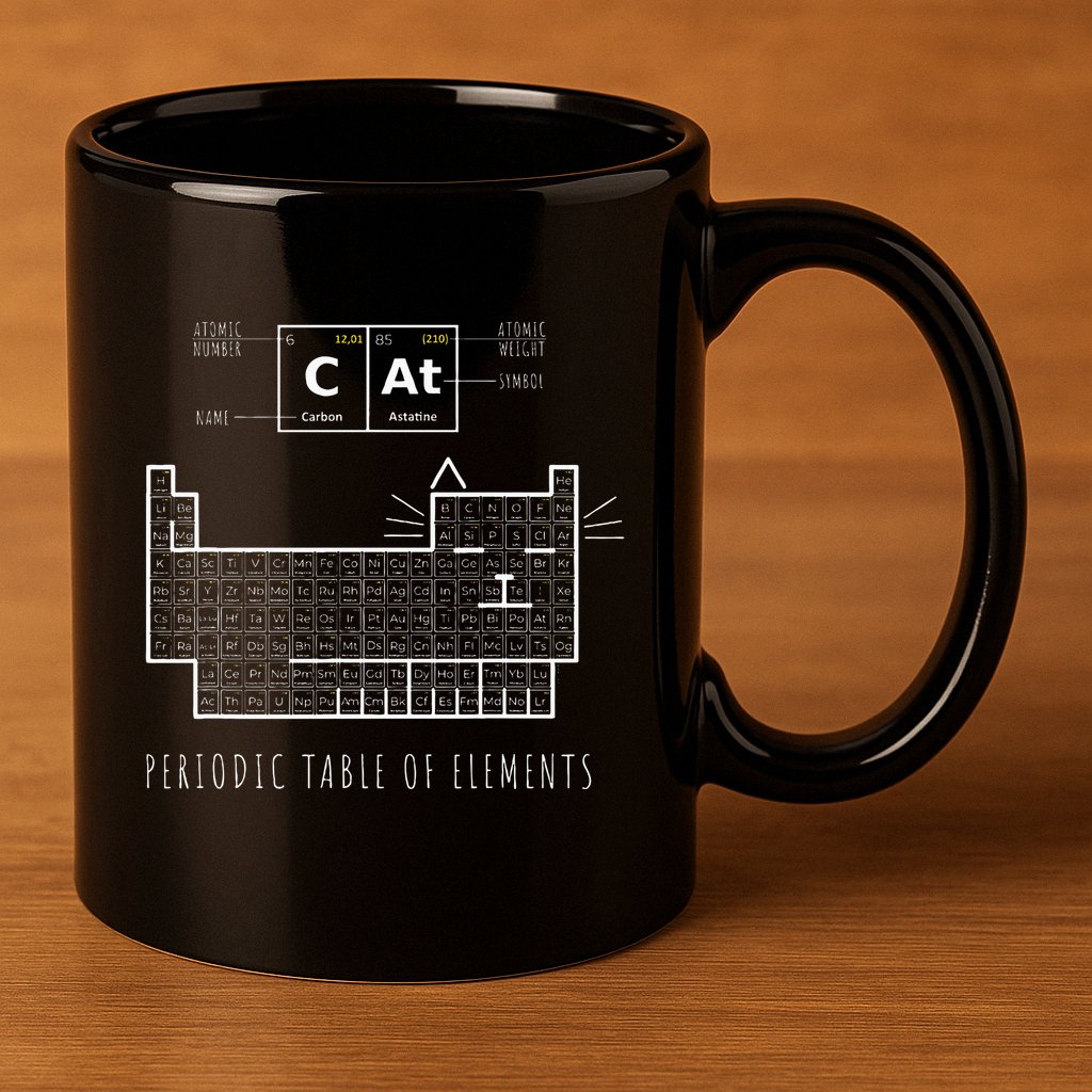 The Chemistry Cat Periodic Table Of Elements 11oz C Handle Ceramic Mug
