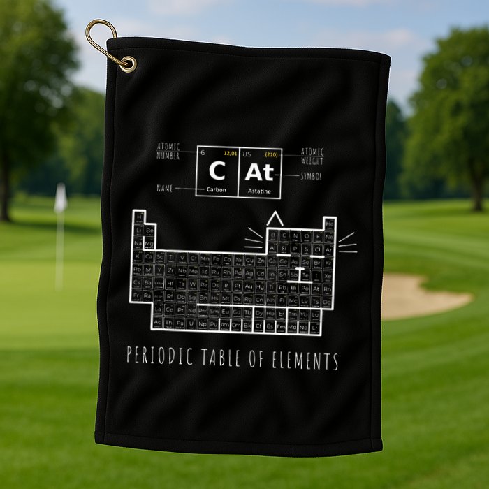 The Chemistry Cat Periodic Table Of Elements Golf Towel