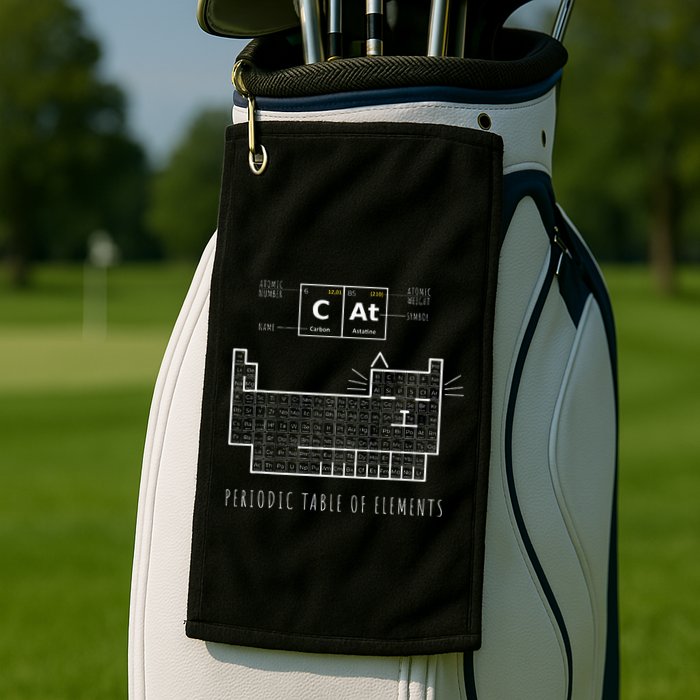 The Chemistry Cat Periodic Table Of Elements Golf Towel