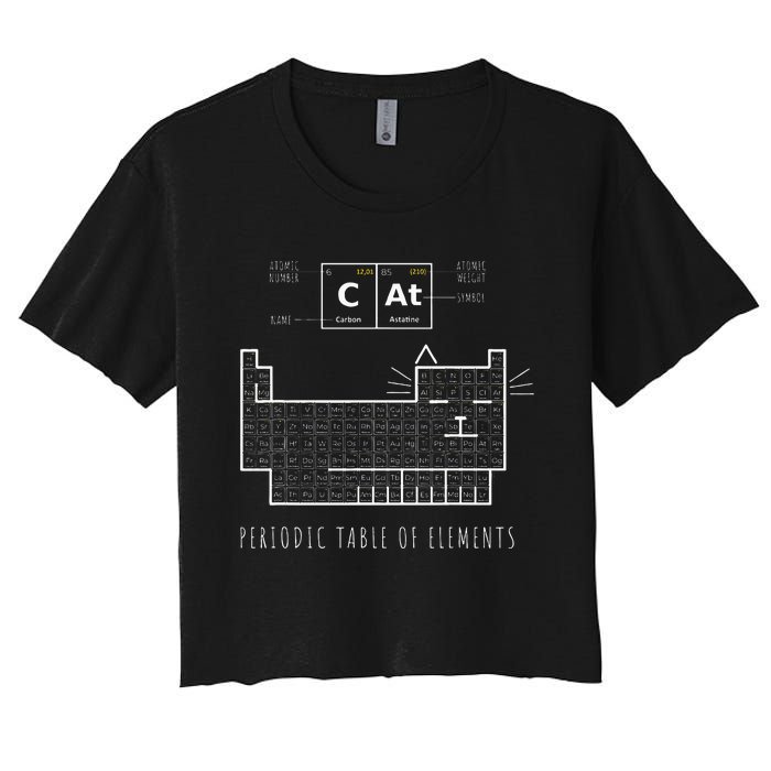 The Chemistry Cat Periodic Table Of Elements Women's Crop Top Tee