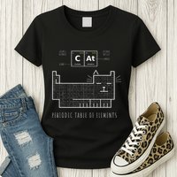 The Chemistry Cat Periodic Table Of Elements Womens T-Shirt