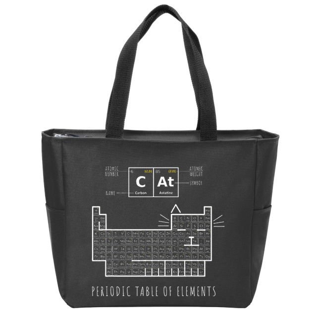 The Chemistry Cat Periodic Table Of Elements Zip Tote Bag