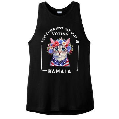 This Childless Cat Lady Ladies Is Voting Kamala Election 24 Gift Ladies PosiCharge Tri-Blend Wicking Tank