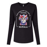 This Childless Cat Lady Ladies Is Voting Kamala Election 24 Gift Womens Cotton Relaxed Long Sleeve T-Shirt