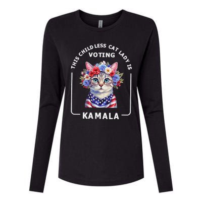 This Childless Cat Lady Ladies Is Voting Kamala Election 24 Gift Womens Cotton Relaxed Long Sleeve T-Shirt