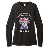 This Childless Cat Lady Ladies Is Voting Kamala Election 24 Gift Womens CVC Long Sleeve Shirt