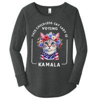 This Childless Cat Lady Ladies Is Voting Kamala Election 24 Gift Women's Perfect Tri Tunic Long Sleeve Shirt