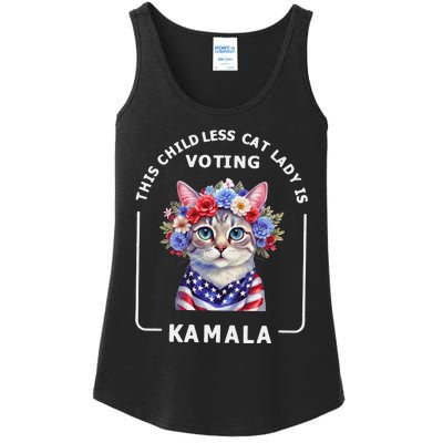 This Childless Cat Lady Ladies Is Voting Kamala Election 24 Gift Ladies Essential Tank