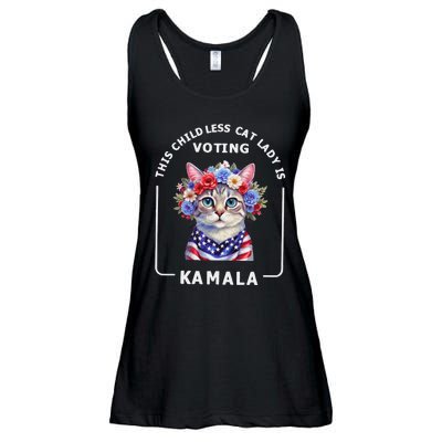 This Childless Cat Lady Ladies Is Voting Kamala Election 24 Gift Ladies Essential Flowy Tank