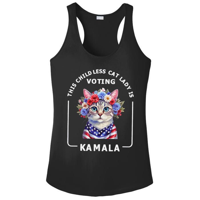 This Childless Cat Lady Ladies Is Voting Kamala Election 24 Gift Ladies PosiCharge Competitor Racerback Tank