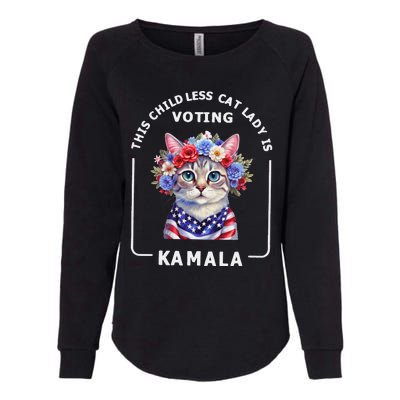 This Childless Cat Lady Ladies Is Voting Kamala Election 24 Gift Womens California Wash Sweatshirt