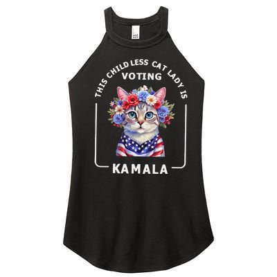 This Childless Cat Lady Ladies Is Voting Kamala Election 24 Gift Women's Perfect Tri Rocker Tank