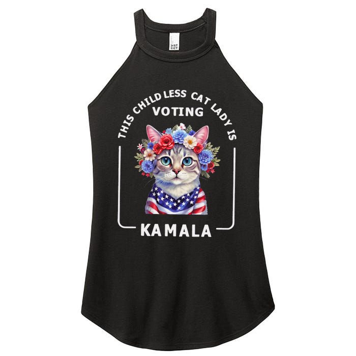 This Childless Cat Lady Ladies Is Voting Kamala Election 24 Gift Women's Perfect Tri Rocker Tank